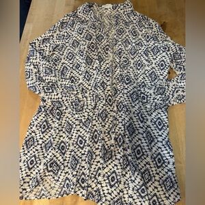 4our Dreamers linen blend shirt/suit coverup